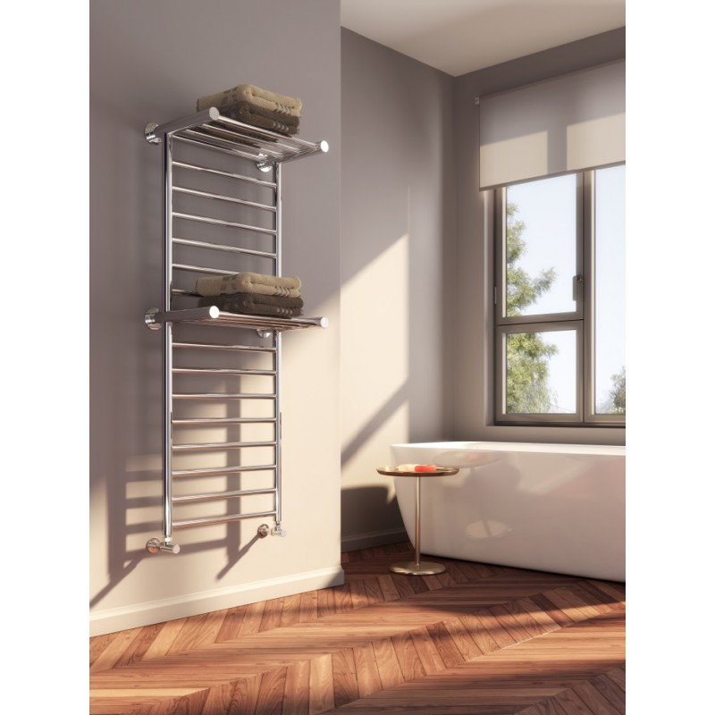 DBathroomStore's tweet photo. Short on space in the bathroom? The Reina Adena, a practical towel rail complete with shelf space as well as towel hanging space! A truly stunning towel rail made from stainless steel and available in the size 1300 x 532. https://t.co/2bjgQo7R3W https://t.co/bStLyn4nZ7