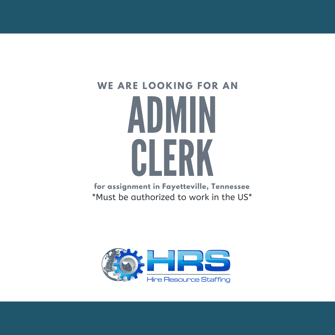HireResource1's tweet photo. We are hiring an Admin Clerk assignment in Fayetteville, Tennessee and for more information please visit the following link: https://t.co/rpGaPaCc4u #AdminClerk #wearehiring #joboppurtunity #employmentopportunities #Fayetteville #tennessee #tennesseejobs https://t.co/oRcOTSmfr3