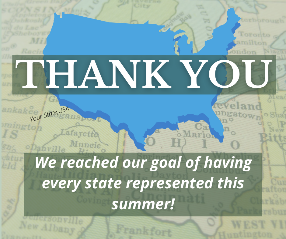 We are happy that students from every state joined us this year!