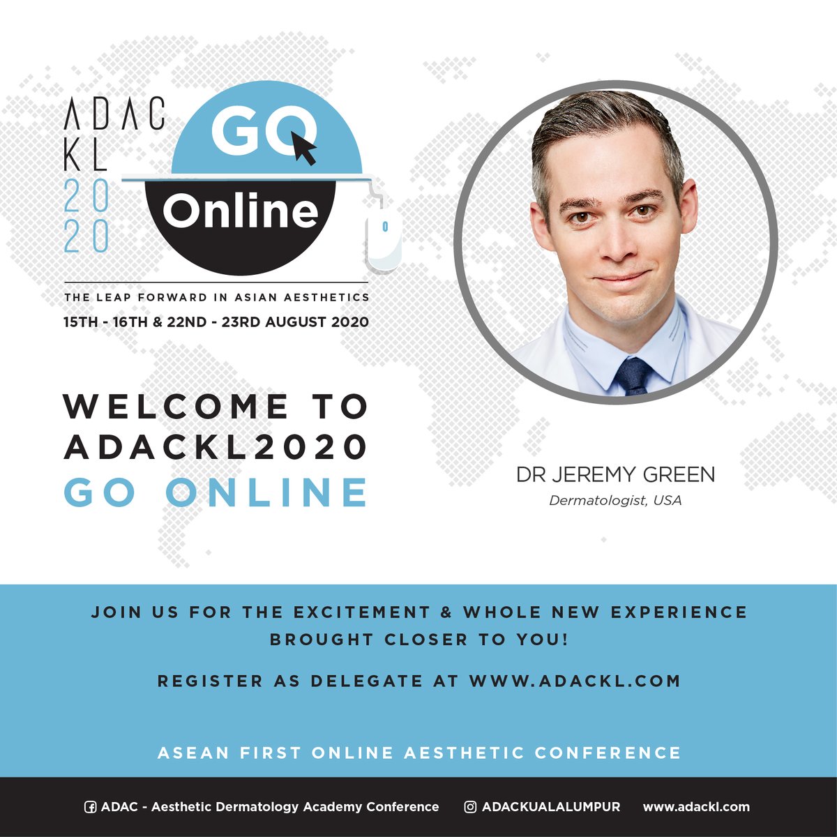 ⁣We're proud to share <a href="/JeremyGreenMD/">Jeremy B. Green, MD</a> will be speaking at the Aesthetic Dermatology Academy Conference.

He will be the US representative joining dermatologists from the Middle East, Asia and other regions to understand the differences of male attractiveness by region. #ADACKL
