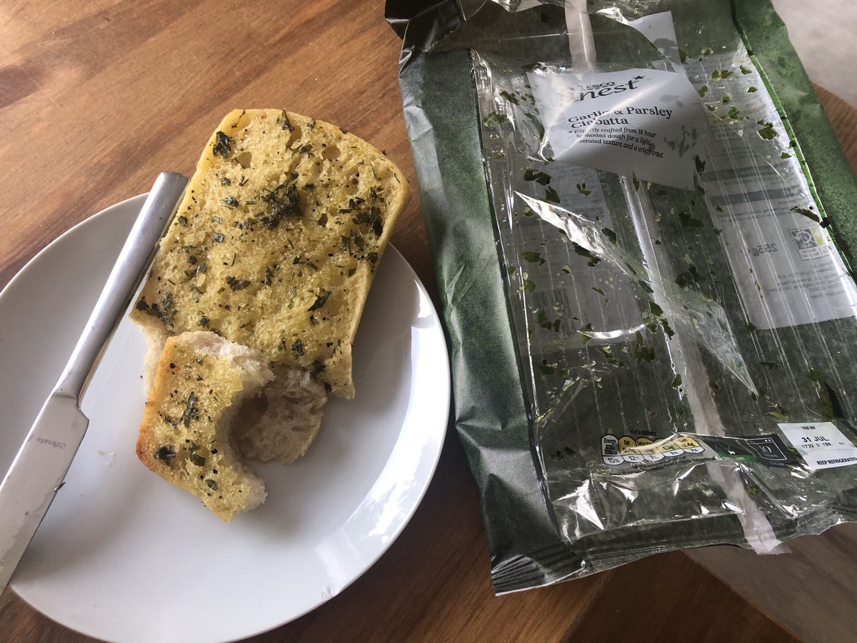 beccieebailey's tweet photo. I was looking forward to this @Tesco finest garlic and parsley ciabatta but still looking for the garlic 🤔 https://t.co/H5koA3IvJC