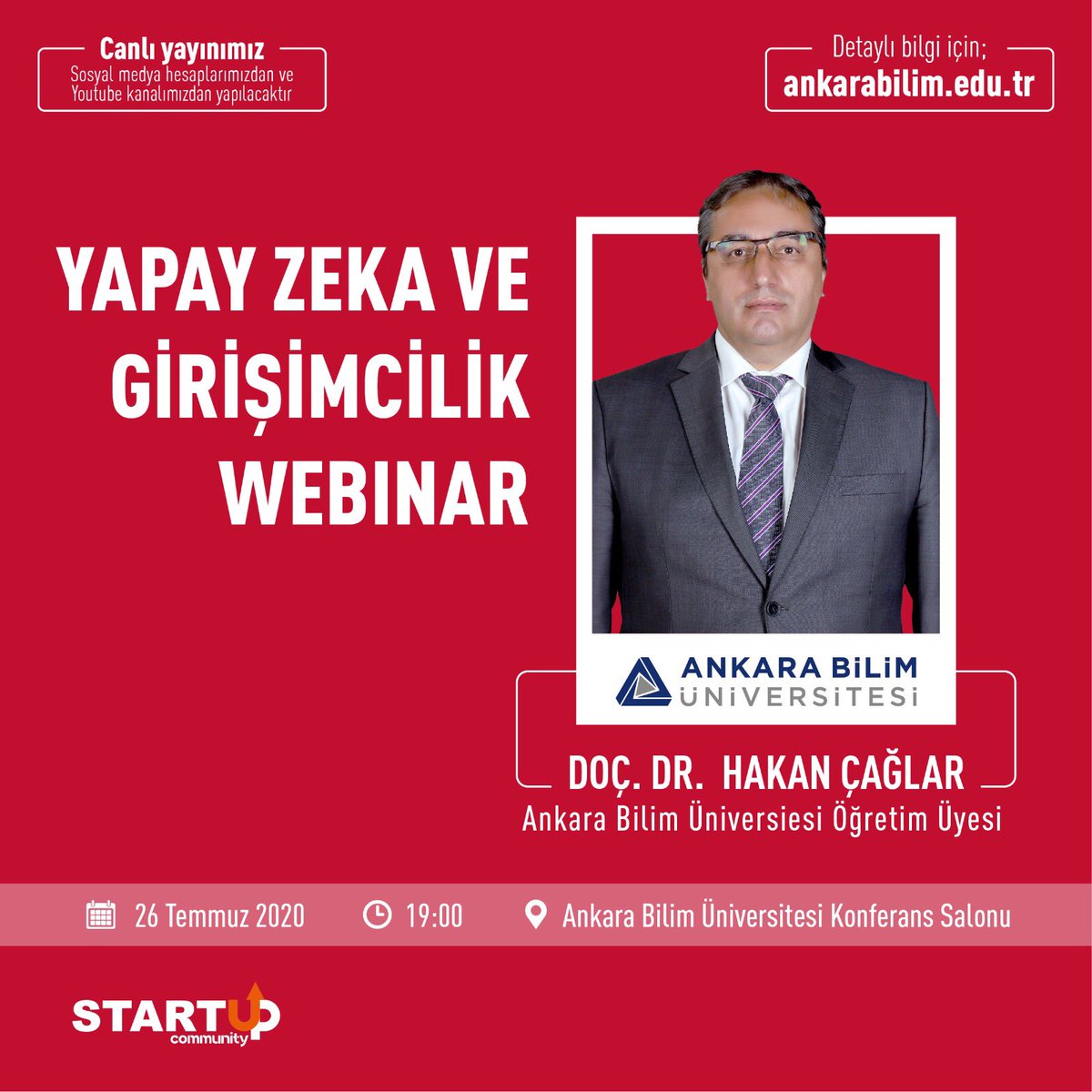 ankarabilimuni's tweet image. Yapay Zeka ve Girişimcilik Webinar’ına sizleri de bekliyoruz! #ankarabilimüniversitesi #yapayzeka #girişimcilik #ankara