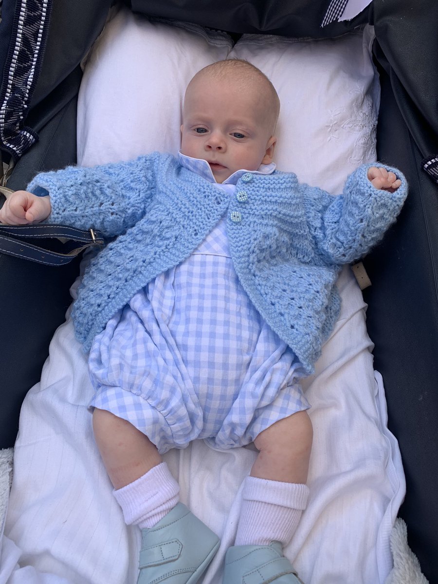 tweetVerityRose's tweet photo. A visit from our new grandson He was wearing one of our wonderful matinee jackets today.
#etsyshop  #verityrose #bluebabyjacket #handknit #babyjacket #traditionalbabyclothes #babyshowergift #boybaby #traditionalbaby #verityrosebyrebecca 
https://t.co/lGiRDRTauM https://t.co/mbKeHnNMzT