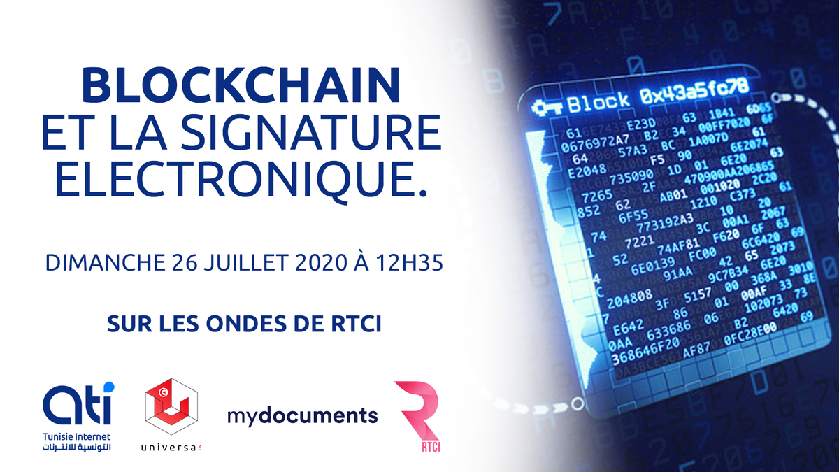 ATI_TN's tweet photo. #Blockchain et la signature électronique avec
ATI-Tunisie Internet et #Universa_Hub_Africa Soyez au rendez-vous Dimanche 26 Juillet à 12h35 sur les ondes RTCI (https://t.co/U3SOyqfaGE)
#Tunisie #Tunisia #Internet #MyDocuments https://t.co/EKUTEP7DdC