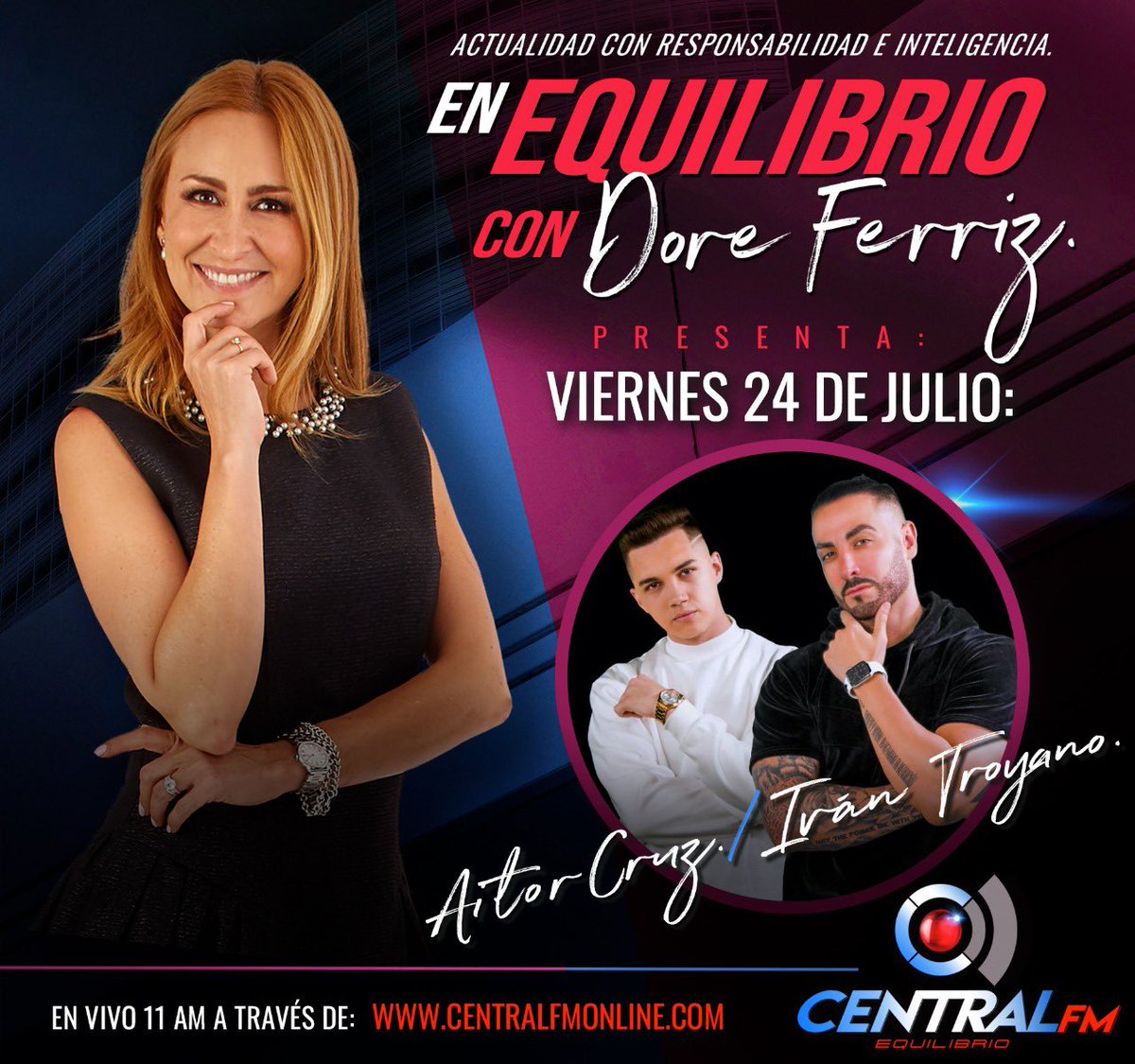 Estamos al aire con <a href="/IvanTroyano/">Iván Troyano</a> y <a href="/aitorcruzmusic_/">ΛITOR CRUZ</a> en @CentralFM_
