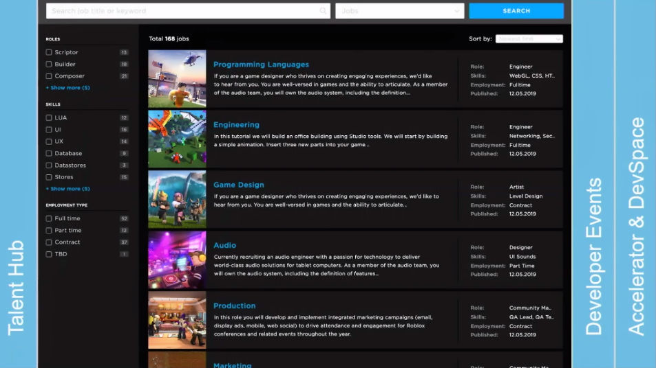 Bloxy News On Twitter For Those Confused This Is An Upcoming Page Called The Talent Hub Where Roblox Creators Will Be Able To Post A Job Listing That Other Roblox Developers Creators Can - roblox job system