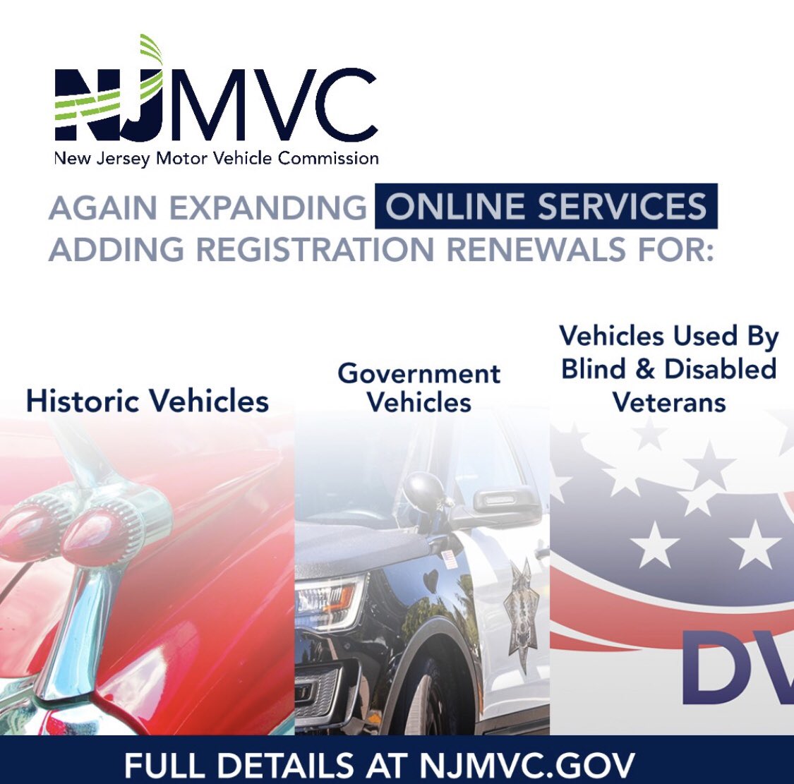 Naschrift partij beddengoed New Jersey MVC on Twitter: "NJMVC is giving customers 3 more reasons to “Skip the Trip,” expanding online services by adding registration renewals for historic vehicles, government vehicles, & vehicles used by Naschrift partij beddengoed New Jersey MVC on Twitter: "NJMVC is giving customers 3 more reasons to “Skip the Trip,” expanding online services by adding registration renewals for historic vehicles, government vehicles, & vehicles used by