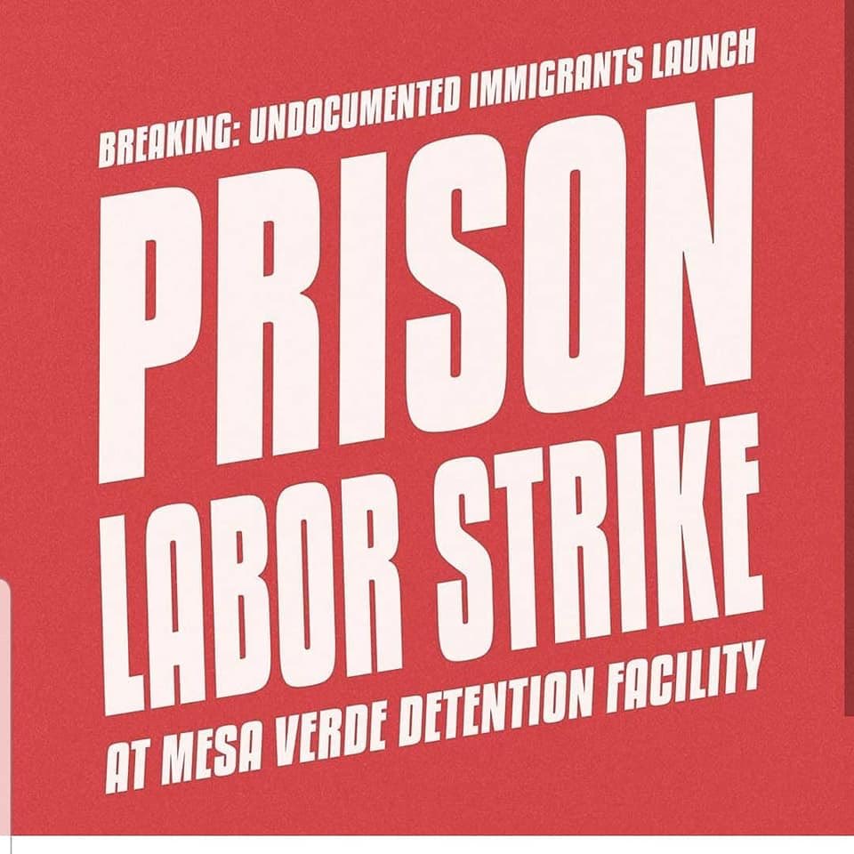 AllianceforBMOC's tweet photo. 🚨BREAKING NEWS: Undocumented immigrants at the Mesa Verde Detention Facility have launched a labor strike urging @GavinNewsom respond to #COVID19 outbreaks inside prisons and detention centers! @the_ILRC #FreeThemAll 

Learn how to take action with @CIYJA https://t.co/MXMba7HEkW