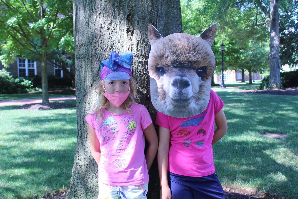 EpiscopalHS's tweet photo. Some of our faculty kids wanted to check in and show our students how *not* to wear a mask. Thanks to Grace, Stella, Riker, Sebastian, Adella, and a mystery llama for the lesson, and remember to always cover your nose, mouth, and chin! #EHSTogether https://t.co/1Z2MDHoeoE