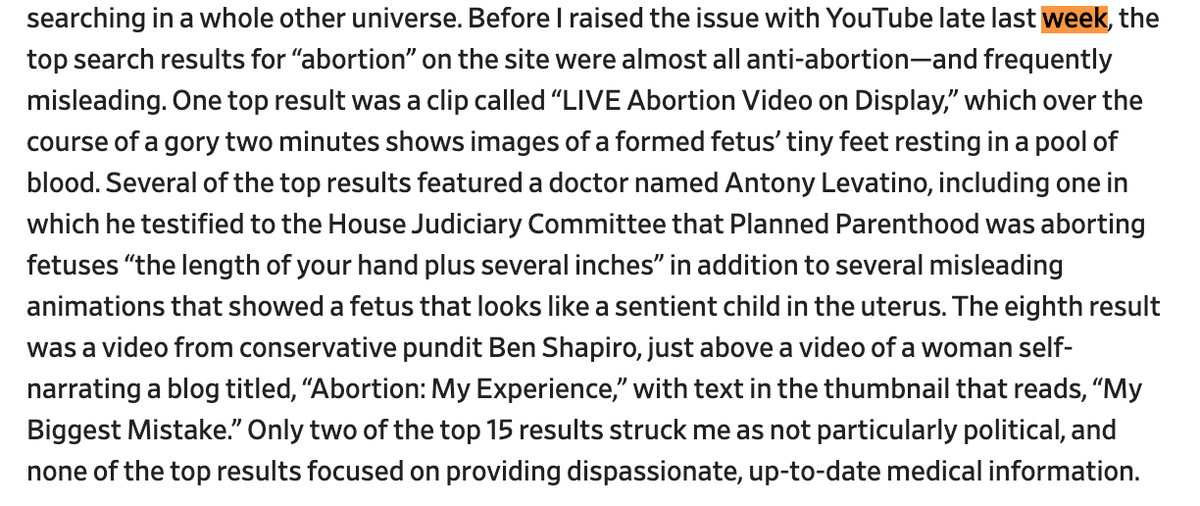 But don't take my word for it....Look at what she said she saw *before* she whined to Youtube for showing a medically accurate animation of the abortion procedure: 4/7