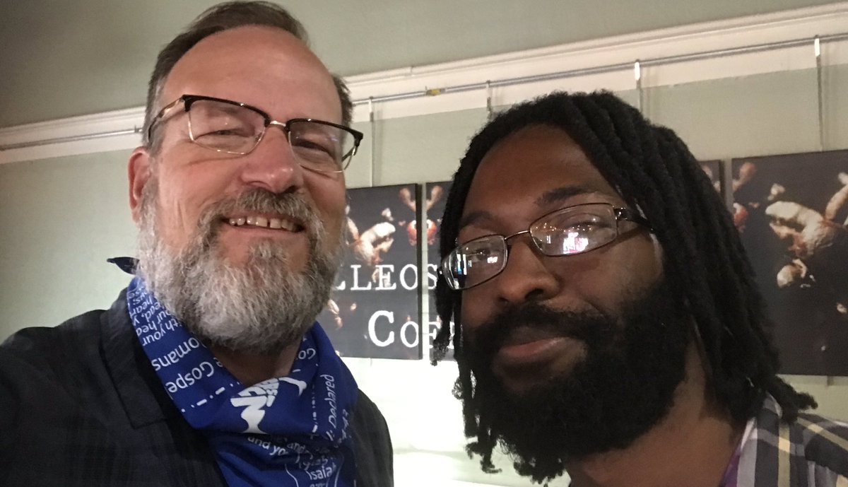 DrTPJohnston's tweet photo. #Blessed to meet with Joseph today @eleoscoffee 

Discussed #Family #Ministry #GodsWord &amp; #Academics

#ToppedOff with prayer for #OneAnother #Amen! https://t.co/8D42he3D7r
