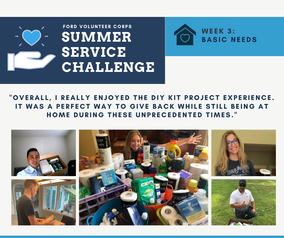 Week three is focused on Basic Needs and includes a service project with the @UnitedWaySEM. Participating #FordInterns created kits comprised of personal hygiene items and cleaning supplies that will be distributed to people in need. #fordgivesback #fordemployees. @fordfund_ https://t.co/1rZ4Xz17yg