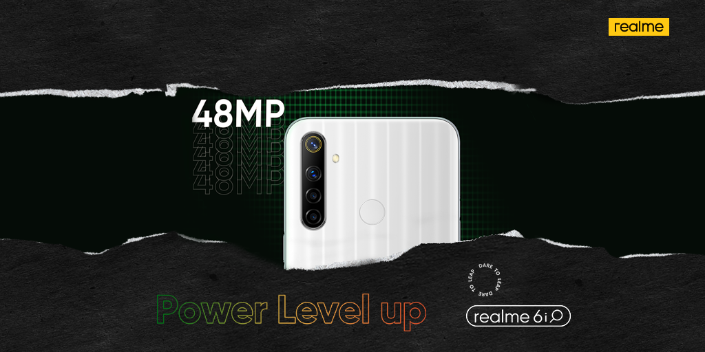 realmeSaudi's tweet photo. اكتشف أحد أجهزة سلسلة ريلمي ٦ !!
ريلمي 6i تصميم كلاسيكى مبتكر مزود بأحد أفضل الكاميرات الرباعية 48MP لنتيجة تصوير أفضل !
متوفر الآن في مكتبة جريرب٧٩٩ ريال سعودي فقط
(4GB+128 GB: SAR 799)
*شامل الضريبة ١٥٪
#realmesaudi #realme6i #48MPQuadCamera https://t.co/5t5Ryo5R7B