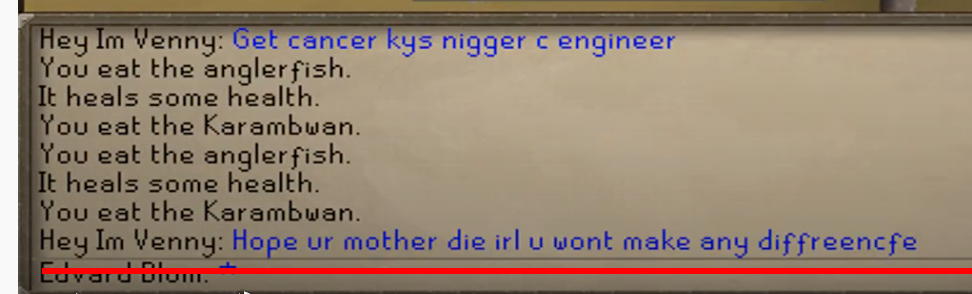 MoinilJr's tweet photo. @JagexWeath Can you look into this guy at 6:54 in C Engineer his newest vid? https://t.co/Vk4KE96PA4

Got A screenshot from his chat attached. Srsly has issues that guy. https://t.co/h4bfM6zt6i