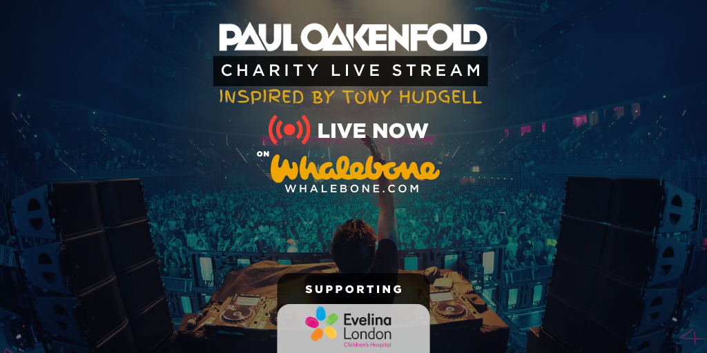 Paul Oakenfold is LIVE NOW raising money for Tony Hudgell's campaign for Evelina London Children’s Hospital on Whalebone. Link in bio.