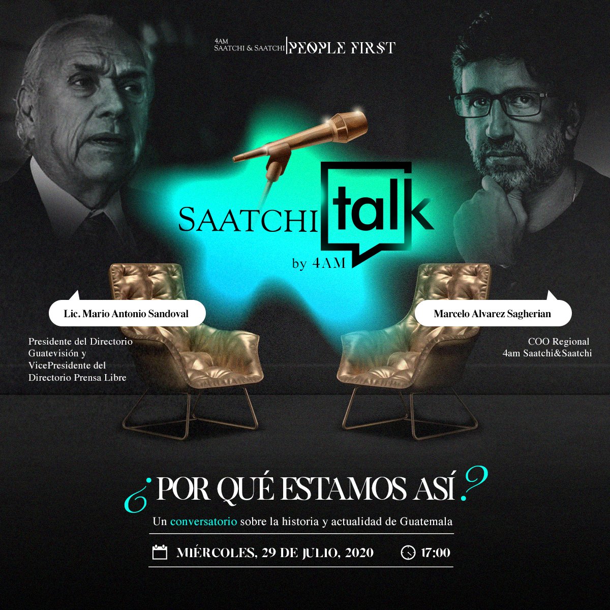 4amsaatchi's tweet photo. Únete al Conversatorio de Marcelo Alvarez Sagherian, COO Regional de 4am Saatchi &amp; Saatchi, quién junto al Lic. Mario Antonio Sandoval hablarán de ¿Por qué estamos así? un repaso de la historia y la actualidad de Guatemala. @eltiomarce
Regístrate aquí: 
https://t.co/8AAib9YMZw https://t.co/y6dTabPWFA