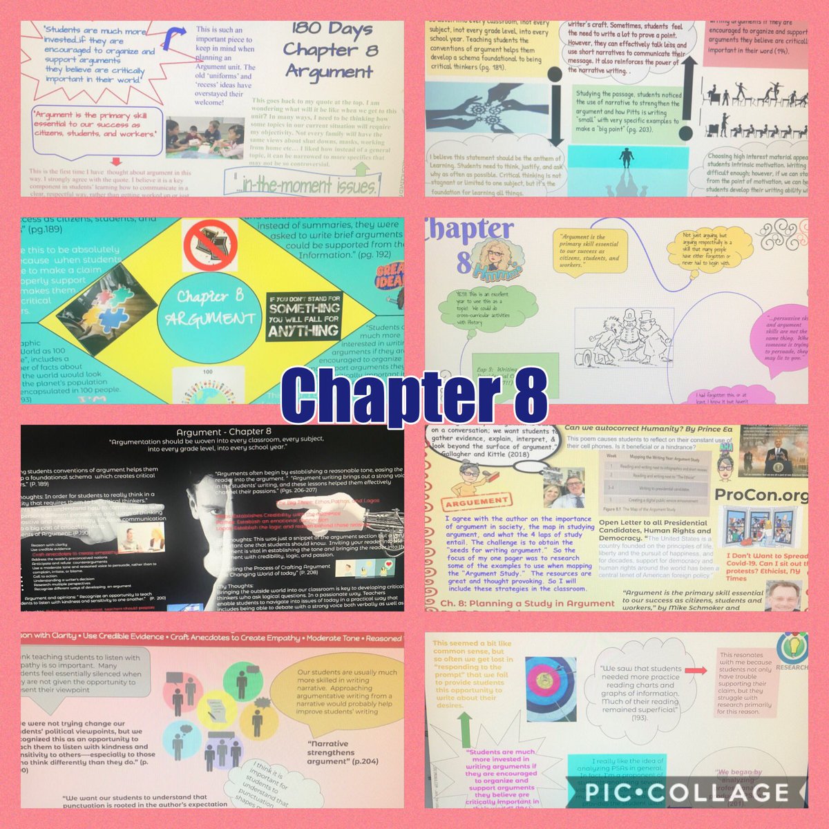 michellebunn07's tweet photo. #180Daysbookstudy Chapters 7 &amp; 8 One-Pagers using Slides &amp; Padlet are AMAZING!! I wish I could share them all with you! Thank you @nisdmsela teachers for sharing your thoughts! @KellyGToGo @pennykittle https://t.co/HVfVo6XO3I
