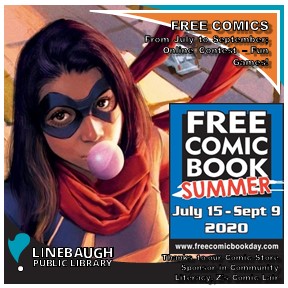 rclstn's tweet photo. Remember, Free Comic Book Summer is going on! Visit your local branch every week for the new comics (while supplies last!) and keep an eye out for the #RCLSHeroHead2020 on the outside of the building at #Linebaugh and the #TEC. Snap a pic and tag us to be entered in the contest! https://t.co/tUucNPoT7N