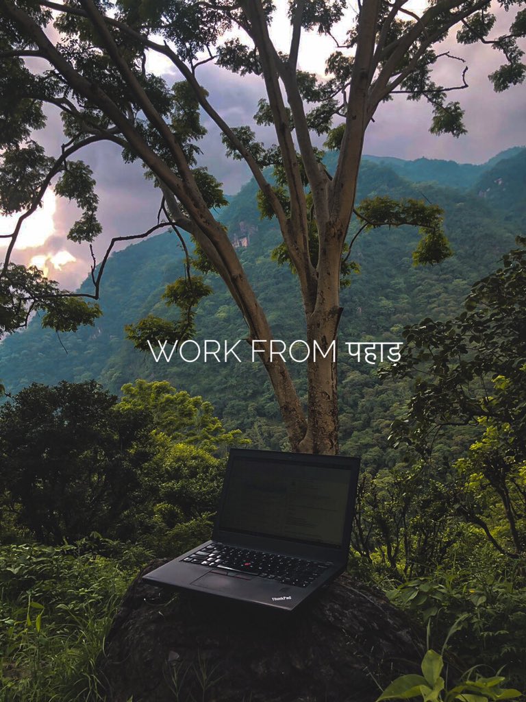 Uksouls's tweet photo. Have you seen any better place to sit and work ? 
Stress 0
Peace 💯 
.
#Uttarakhand #uttarakhandtourism #nature #WorkFromHome #Quarantine #corona #peace #himalyas https://t.co/ixD4balnWX