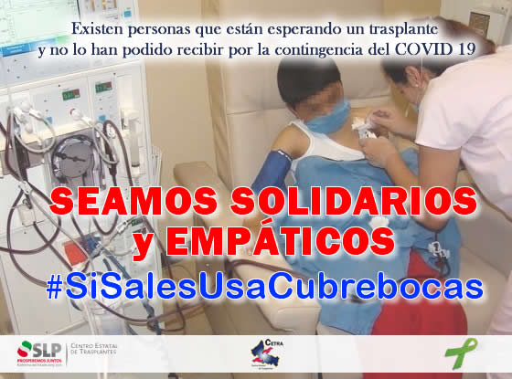 trasplan_snluis's tweet photo. #RecuerdaQue hay que usar cubrebocas y seguir las indicaciones. AYÚDANOS!
Sólo así podremos reactivar el programa de donación/trasplantes y continuar "Dando Segundas Oportunidades de vida mediante el trasplante"
#CUIDATETUYNOSCUIDAMOSTODOS
#QuedateEnCasa
#SiSalesUsaCubrebocas https://t.co/58FkmpWm3d