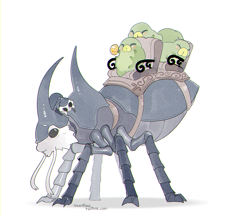 MewyFox's tweet photo. last 3 characters from requests ...lol
#grimm #hollowknightfanart   #grimmtroupe #hk  #lace #hornet #grub #vessel #brumm #oldStag #Grimmsteed https://t.co/AOw8SmaxAj