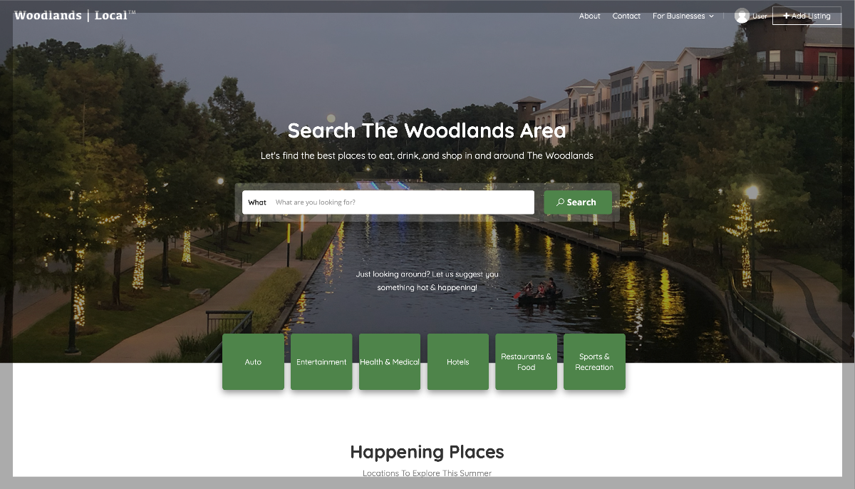 Did you know? WoodlandsLocal.com is The Woodlands' largest and most interactive business directory. Submit your FREE business listing today! woodlandslocal.com