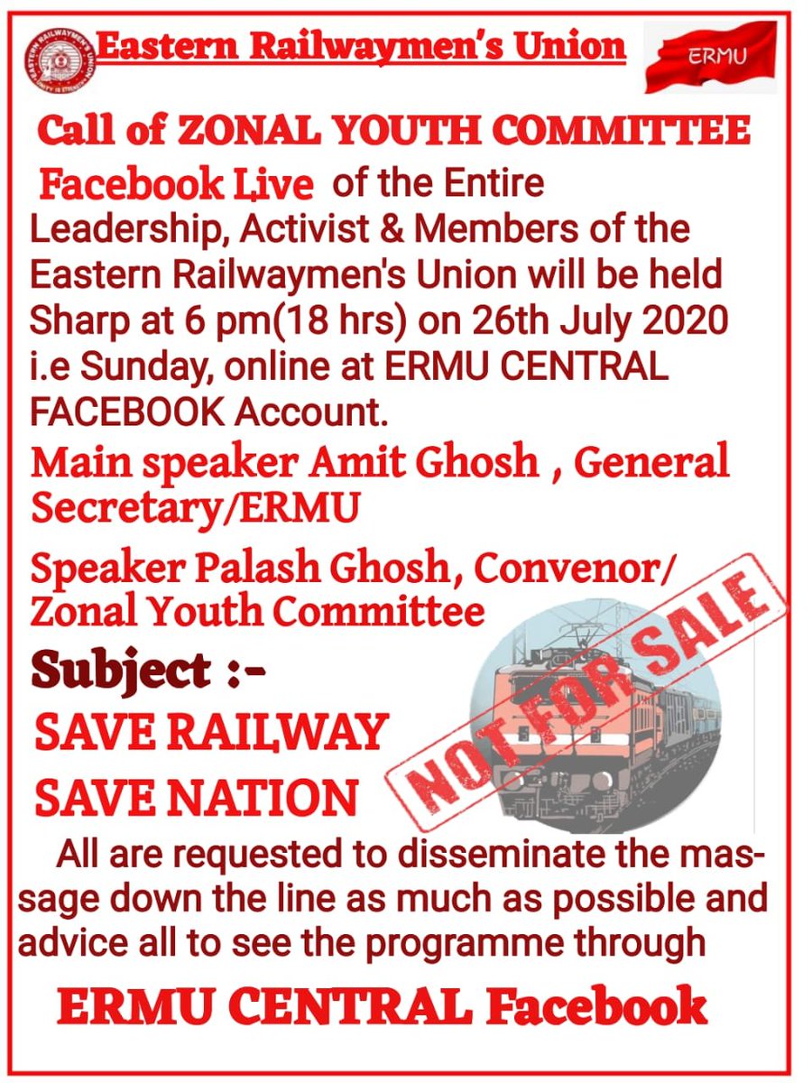 LIVE ERMU CENTRAL FACEBOOK PAGE , 26 JULY 2020 , SUNDAY AT 06 PM.