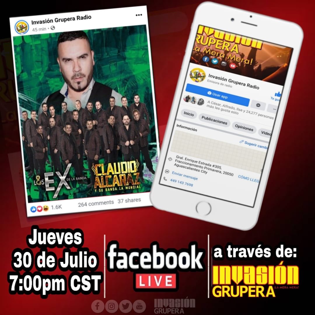 Próximo jueves 30 a las 7pm <a href="/ExDeLaBanda/">LosExDeLaBanda</a> <a href="/ClaudioAlcaraz/">Claudio Alcaraz</a>