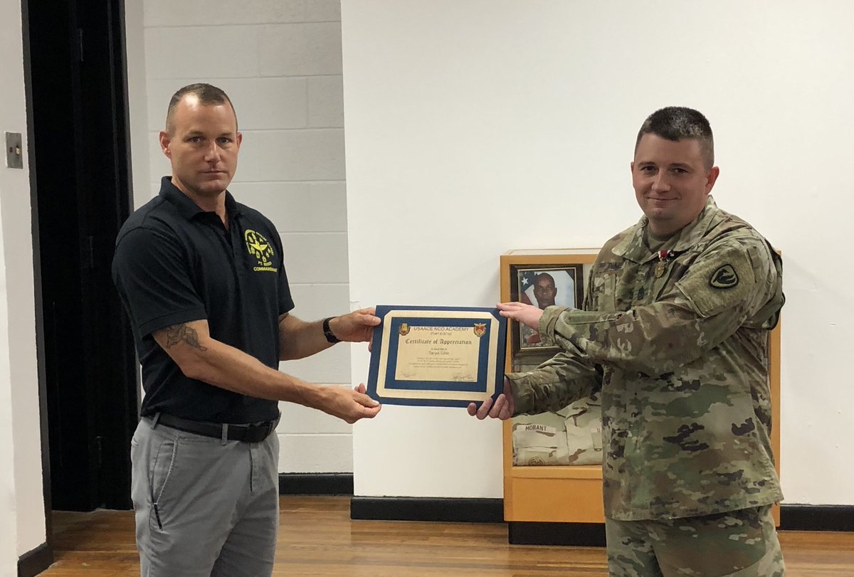 NCOAEustis's tweet photo. The NCOA bids farewell to an outstanding Senior NCO today. 1SG Dine served as the Branch Chief and the Deputy Commandant during his time, where he made a lasting impact with every cadre and student he worked with. Best of luck in all your future endeavors. #ThisIsMySquad https://t.co/awMLiSGgrl