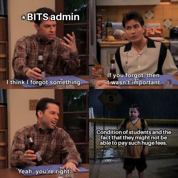 bitsanon9999's tweet photo. If not for the current pandemic , we wouldn't have implored the college to take the FEE HIKE BACK! Please understand our situation, WE BEG YOU.... #bitspilani #FeeKamKarona #FeeKamKaro #rollbackBitsPilanifeehike #bitspilani https://t.co/NuTQfXMlqq