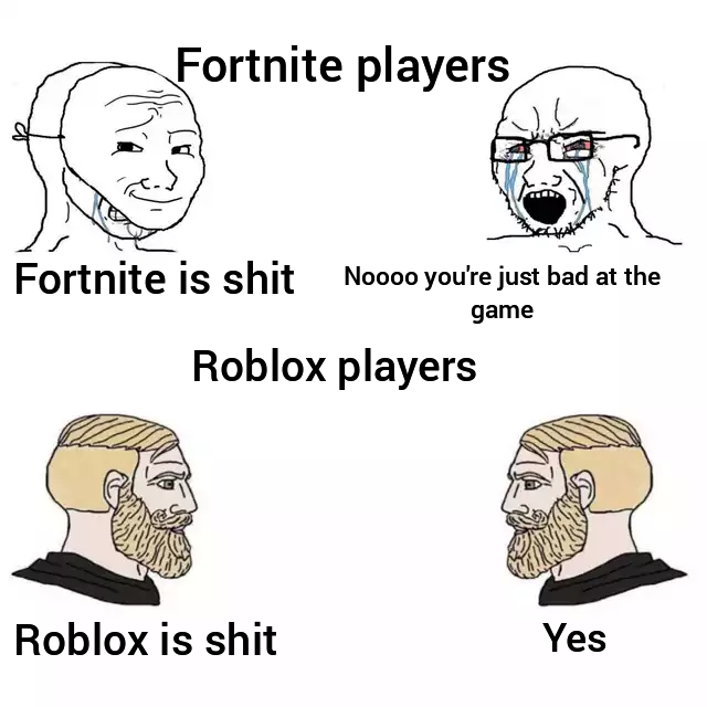R Gocommitdiev2 En Twitter Virgin Fortnite Vs Chad Roblox Https T Co Mi66iatwqo Chad Vs Virgin Fortnite Chad Vs Virgin Fortnite R Gocommitdiev2 En Twitter Virgin Fortnite Vs Chad Roblox Https T Co Mi66iatwqo