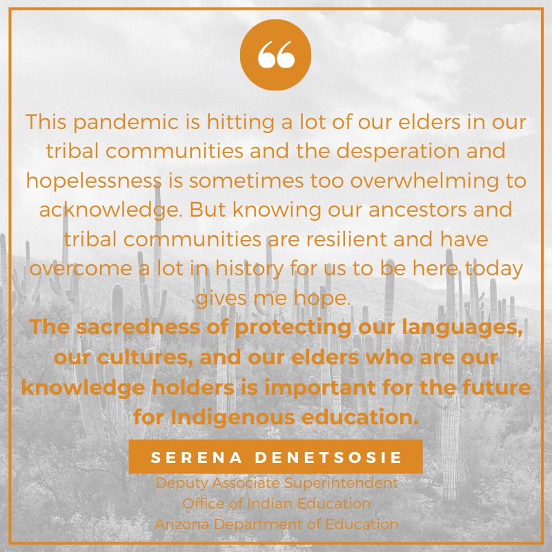 Achieve60AZ's tweet image. We spoke with 4 Native education leaders about the pandemic and they shared with us who is inspiring them during this time, from their resilient students, to their children, to elders in their communities. 
Read more: achieve60az.com/2020/07/22/add… #RoadtoAttainment #Go60AZ