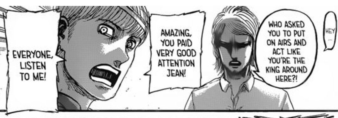 helping Floch to make the right choice. Jean disagrees with Floch's views and judges him, but Floch have deep respect for Jean, as he repeatedly praises him and calls him a hero. Floch immediately believed Jean when he joined the Yeagerists.