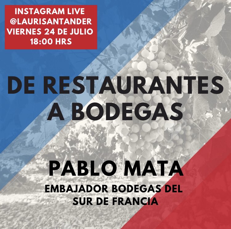 laurisantander's tweet photo. HOY a las 6:00pm  tendremos CONFESIONARIO! 😈
Mi querido @PabloMataSomm nos contará todo sobre lo que ha pasado desde haber estado como Sommelier en Pujol y ahora cómo representante de las Bodegas de Vino del Sur de Francia. 
FELICIDAD PURA Y TOTAL 😁
IG https://t.co/M6ctnAzmtZ https://t.co/sF1Vf81Cwj