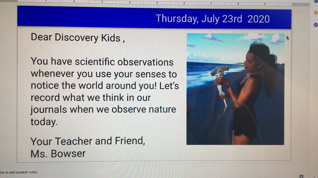 bowwowser1's tweet photo. Using personal experiences to inspire questions and kids in Camp Bowser. #morningmessage #virtuallearning https://t.co/NDNk8wcN0I