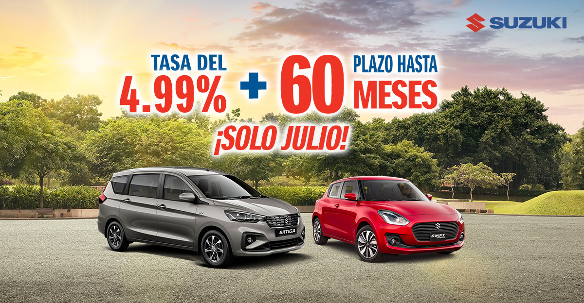 SuzukiPolanco's tweet photo. 🔥¡ÚLTIMOS DÍAS! 😱 Sólo en Julio estrena con estas ofertas 😎 #Swift o #Ertiga con
🔝 TASA 4.99%
💥 Plazo hasta 60 meses 🚘

Aprovecha esta promoción: 👉🏼 https://t.co/OxgeNcxB3e
#SuzukiPolanco #Camcar https://t.co/vFlmEZIxyH