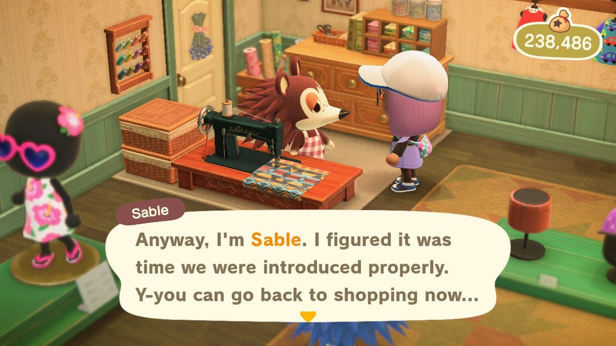 ogi_vapor's tweet photo. Sable finally spoke to me omg.... #AnimalCrossing #ACNH #ACNHSable https://t.co/xPENbOuzHx