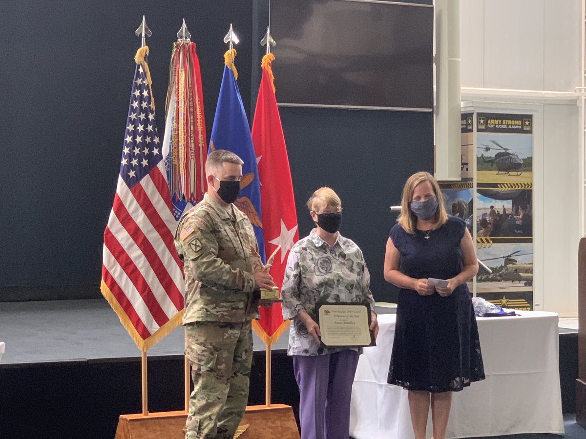 CSMHauke's tweet photo. Fort Rucker Volunteer of the Year AppreciationCeremony! Honored to serve alongside these great Americans! Thank you for all each of you do for Fort Rucker,  it’s Soldiers and our family’s! This is my Squad! @davidfrancisavn @jon_koziol #thisismysquad #abovethebest https://t.co/I47hASHDzU