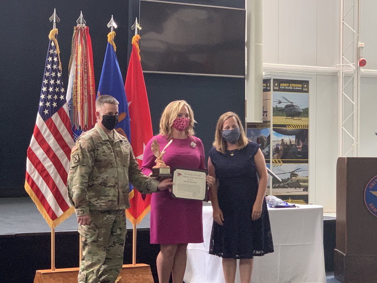 CSMHauke's tweet photo. Fort Rucker Volunteer of the Year AppreciationCeremony! Honored to serve alongside these great Americans! Thank you for all each of you do for Fort Rucker,  it’s Soldiers and our family’s! This is my Squad! @davidfrancisavn @jon_koziol #thisismysquad #abovethebest https://t.co/I47hASHDzU