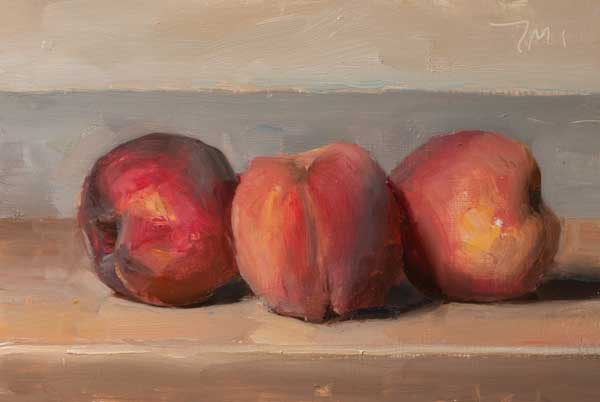 shiftinglight's tweet photo. Three peaches, daily painting #3125 https://t.co/AUsJLAlVh1