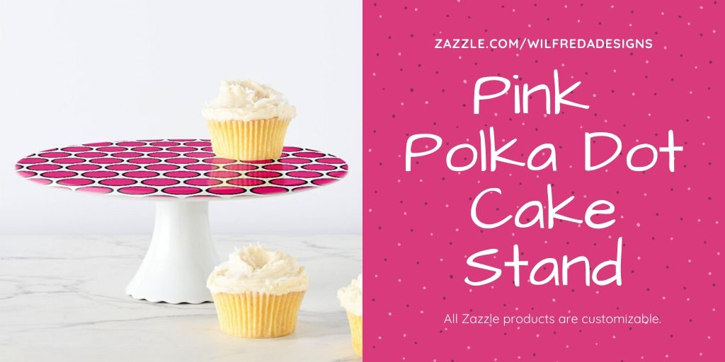 DesignsWilfreda's tweet photo. Pink Polka Dot Cake Stand https://t.co/o8Ee9fKaKC

#party #birthday #cake #cupcakes #pink #cake #cakestand #bright #colorful #kitchensupplies #bakery #ceramic #porcelain #party #reception #zazzle #wilfredadesigns #customizable #partysupplies #cakeplate #classic #retro #1950s https://t.co/8tgUtZPLnt