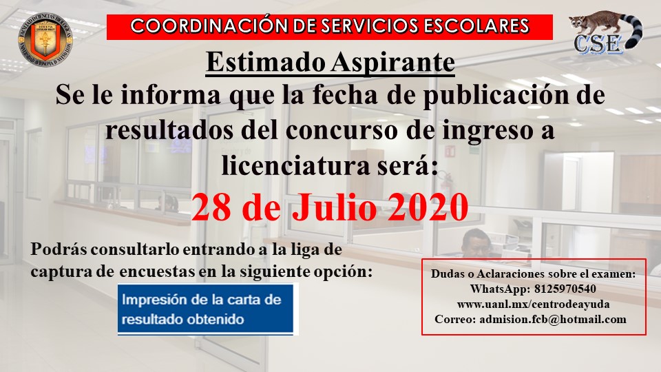 ⚠️⚠️  Aviso importante a los aspirantes a la Facultad de Ciencias Biológicas.⚠️⚠️ 

#BiologíaUANL #ConcursoDeIngresoUANL