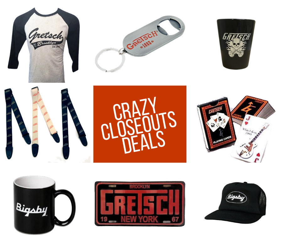 GretschGear's tweet photo. Head over to #GretschGear for some CRAZY CLOSEOUT DEALS!  Get your favorite #Gretsch swag before its gone!
🔥SHOP NOW >> https://t.co/g7DXa9mMau
#gretschdrums #gretschguitars #shopgretschgear #shobud #leedy #collectibles #gretschapparel #gretschmerch #closeoutsale https://t.co/lfqVcEPUwv