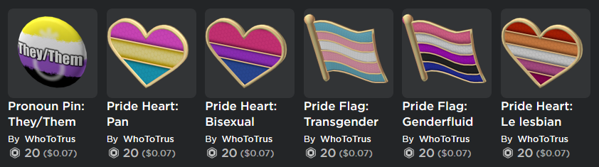 Random On Twitter These Roblox Items Feel Like They Are Just Made To Appeal To Lgbt People To Make Money And Nothing Else - pronoun pin they them roblox