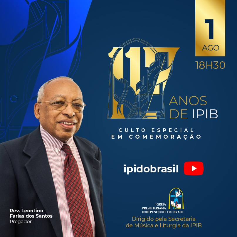 ipidobrasil's tweet photo. Neste ano, a comemoração nacional dos 117 anos de organização da IPI do Brasil será realizada em culto on-line organizado pela Secretaria de Música e Liturgia. 
A transmissão acontecerá no nosso canal do Youtube - ipidobrasil - no dia 01/08/2020 às 18h30. https://t.co/4HlE6EzFLq