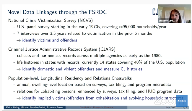 Fourth up,  @brittanyrstreet gives us an overview of deep dive into US impacts leveraging a *ton* of different rich data sources - looking at both survivors & perpetrators, co-habitation histories & economic factors w/ Finlay & Mueller-Smith 6/n