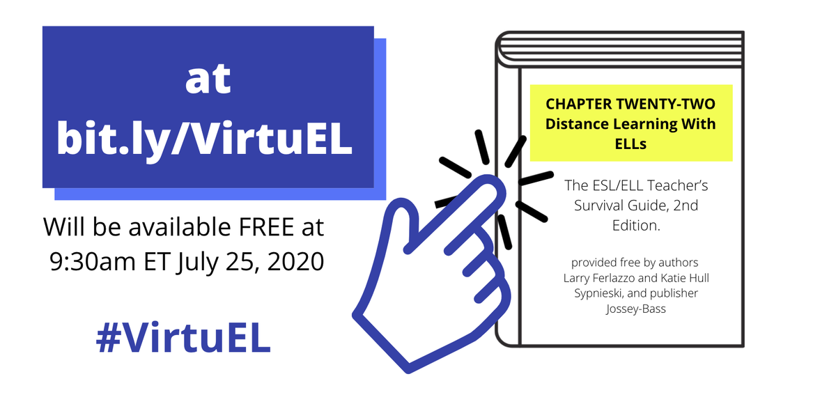 JUST when you thought #VirtuEL couldn't get any better!
Check this out!  Available at bit.ly/VirtuEL at 9:30am ET on July 25!
#ells #ESOL #ELs #ESL