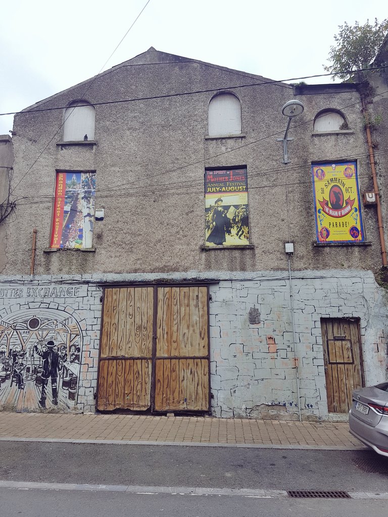 what's not to love about this empty building other than it's not being used, what a wonderful arts/culture/maker/community space it should be  #Shandon  #Cork great to see it being used for posters &  #streetart but surely the local people could also enjoy it  #culture  #meanwhileuse