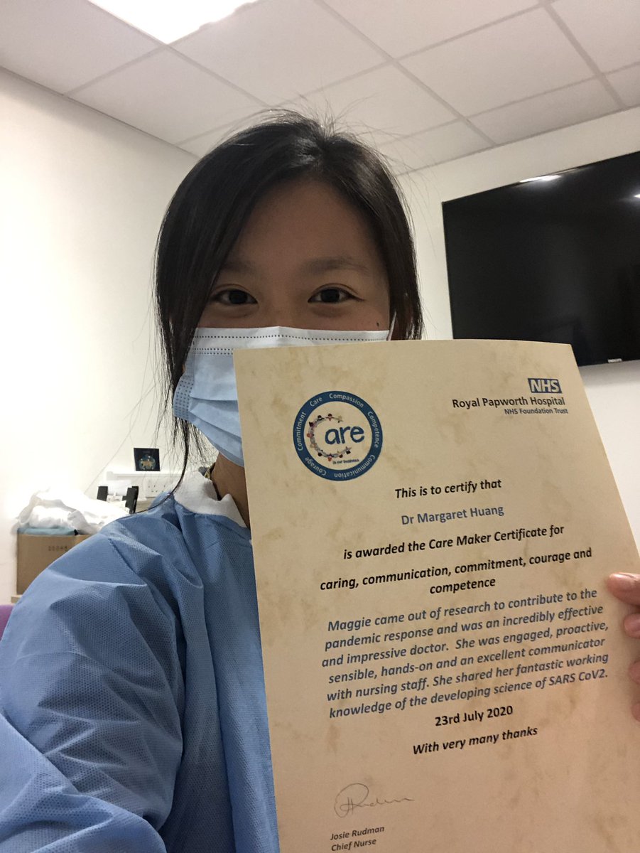 DrMHuang's tweet photo. What a lovely way to end my #COVID19 redeployment! I’m so proud to have been a part of the amazing team at @RoyalPapworth @PapCriticalCare, but it’s time now to go back to my 🐁👩🏻‍🔬 https://t.co/fIAxgTocVI