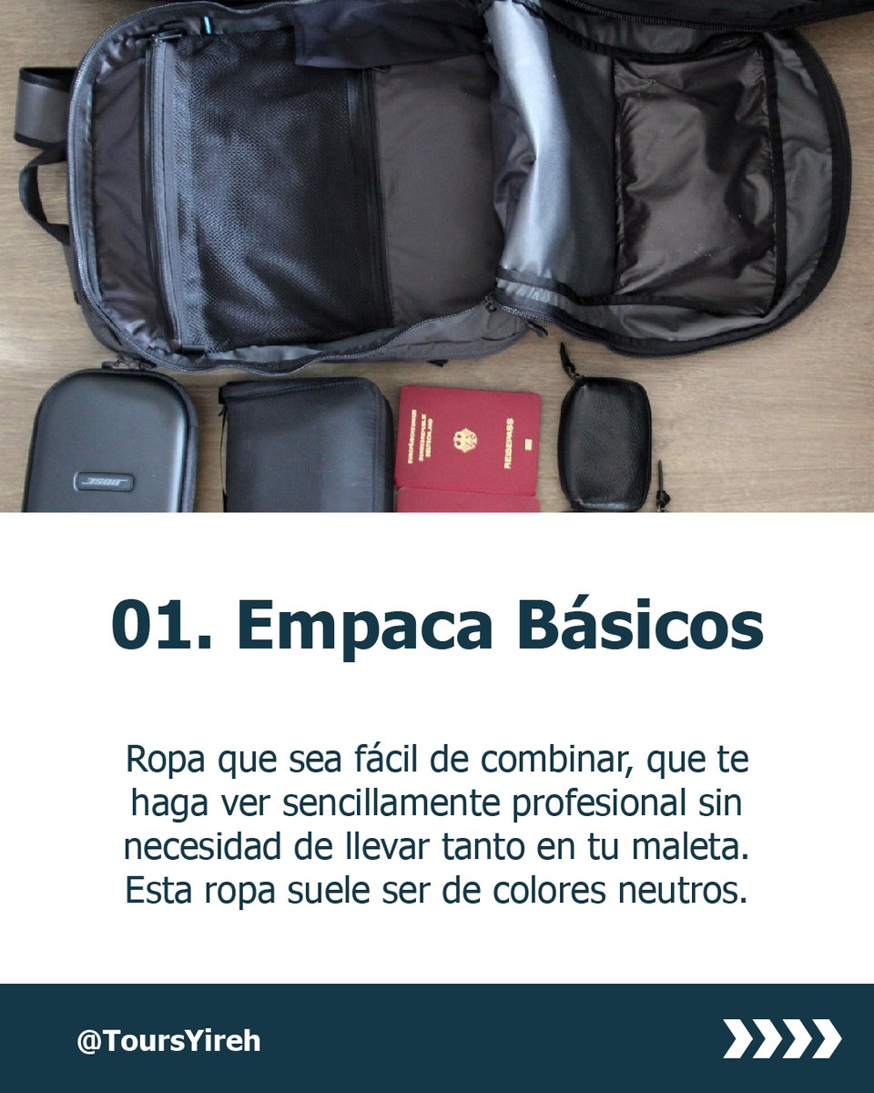 ToursYireh's tweet photo. ¿Volver a #Viajar por trabajo?  💼🤔 Te facilitamos 4 recomendaciones  🧳

✅  Empaca básicos.
✅ Zapatos cómodos.
✅  ¡Lleva una maleta pequeña en mano.
✅ Chequea las normas de prevención del lugar a donde Viajarás.

¿Alguna duda sobre como gestionar tu viaje?

#Vuelos https://t.co/gEsnMDUOO3